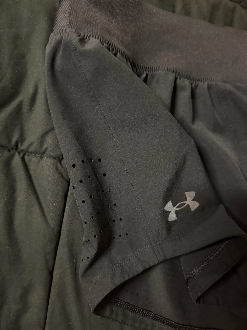 Under Armour Women's Blue and Black Athletic Running Shorts Duo - Picture 3 of 4